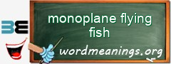 WordMeaning blackboard for monoplane flying fish